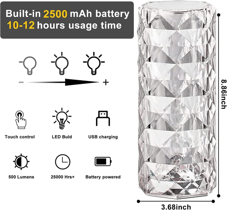 Rose Diamond Lamp with  16 RGB Colors